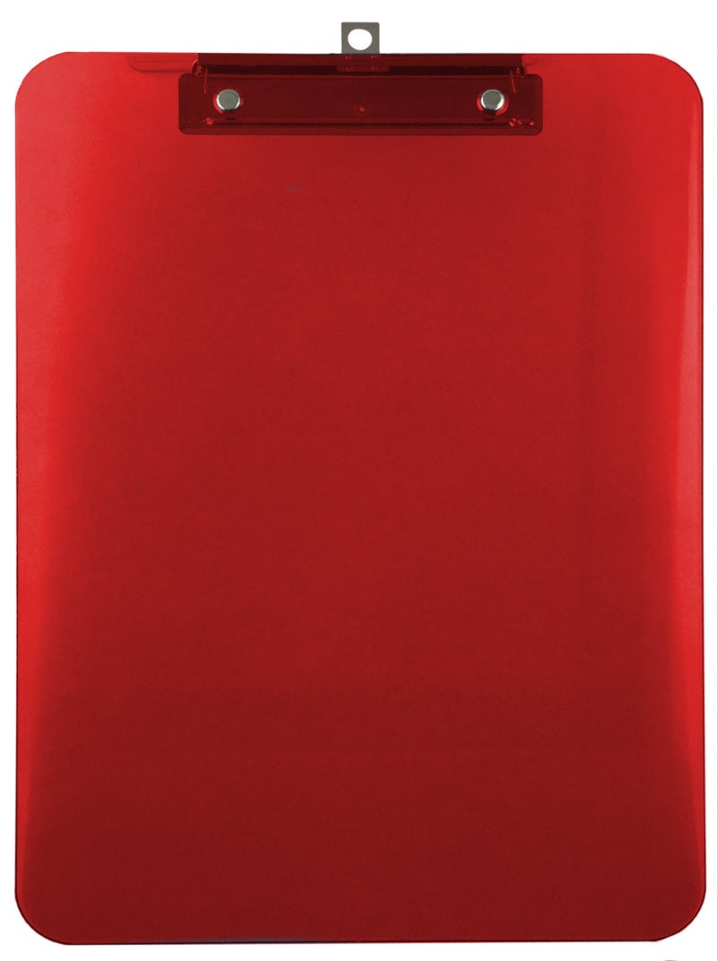 Trade Quest Plastic Clipboard Transparent Color Letter Size Low Profile Clip (Pack of 6) (Red) - Image 3